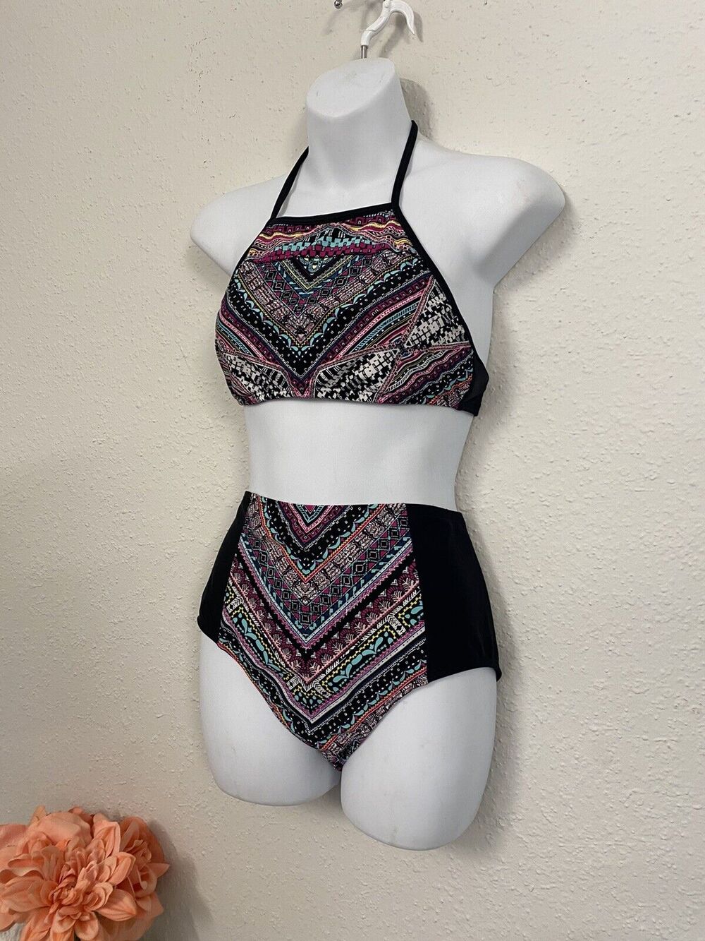 Vintage Women's Mossimo Bikini 2-Piece Swimsuits Size Medium Multicolor boho